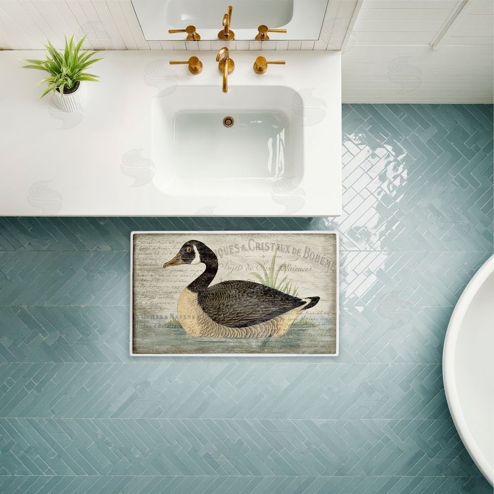 Suzanne Nicoll | French Goose Vintage Motif Plush Bath Mat