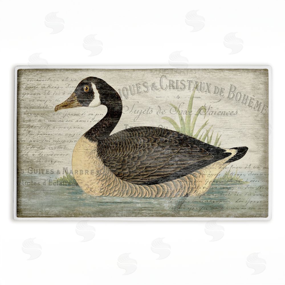 Suzanne Nicoll | French Goose Vintage Motif Plush Bath Mat