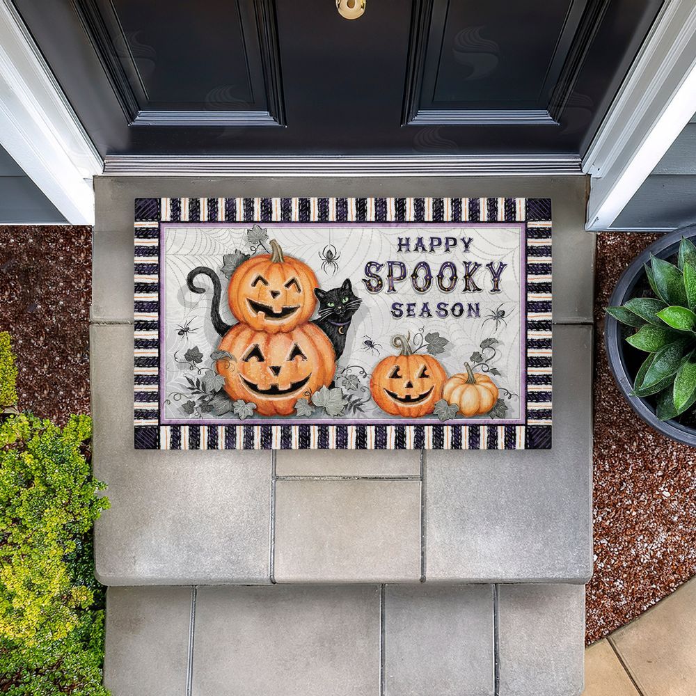 Chad Barrett | Spooky Season Jack-o-Lanterns Non-Woven Door Mat