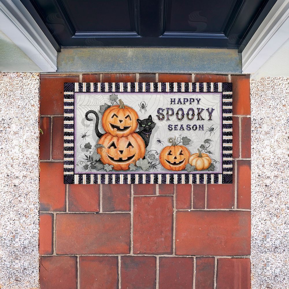 Chad Barrett | Spooky Season Jack-o-Lanterns Non-Woven Door Mat