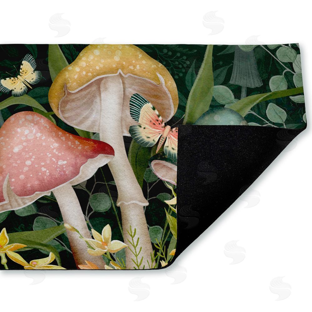 Nicole Tamarin | Midnight Garden Mushrooms Non-Woven Door Mat