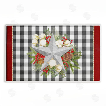 Nicole Tamarin | Gingham & Floral Star Shape Plush Bath Mat