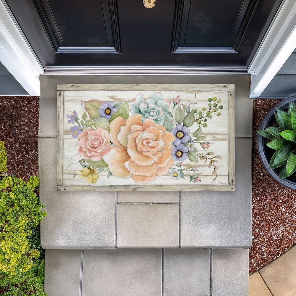 Susan Winget | Rose Succulent Bouquet Non-Woven Door Mat