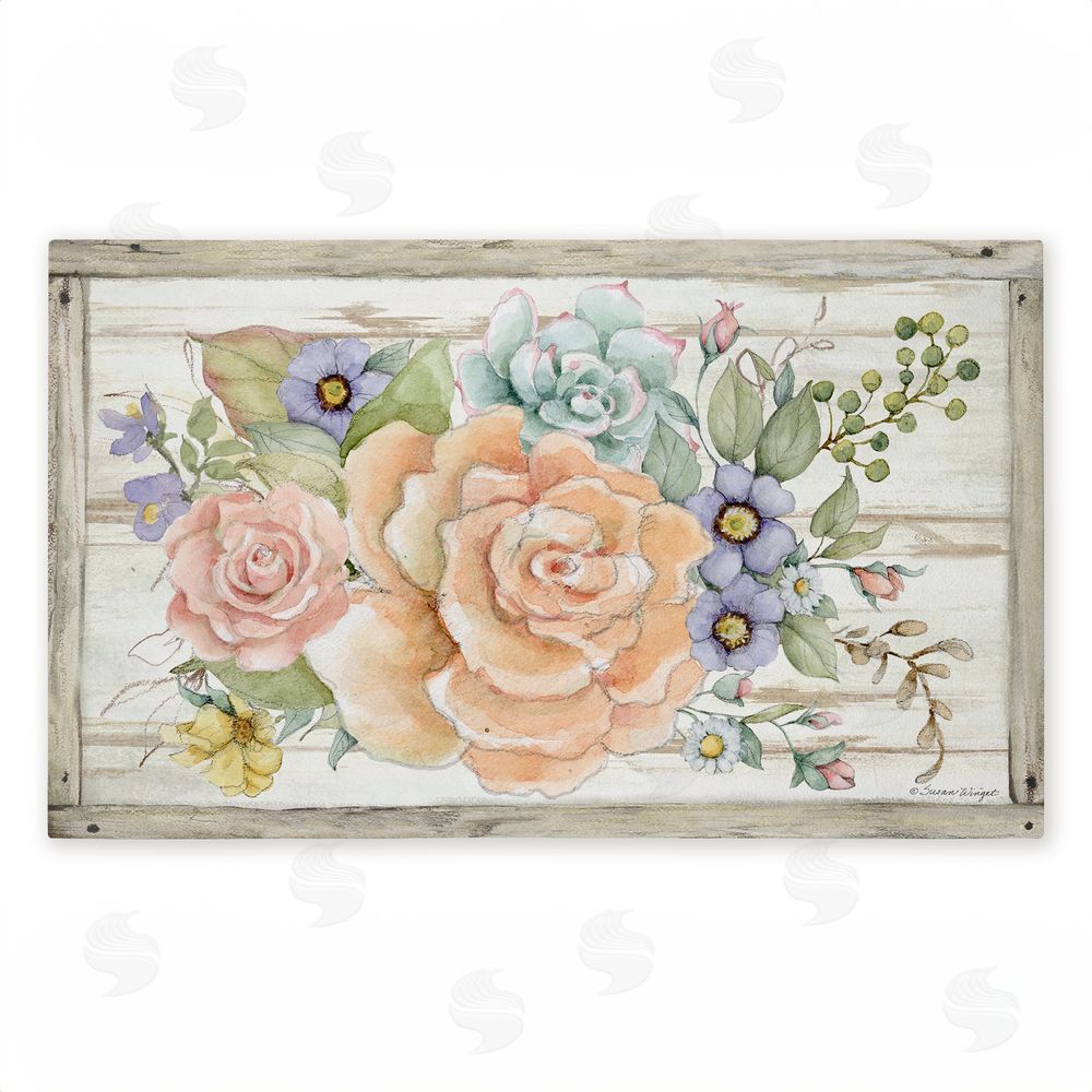 Susan Winget | Rose Succulent Bouquet Non-Woven Door Mat