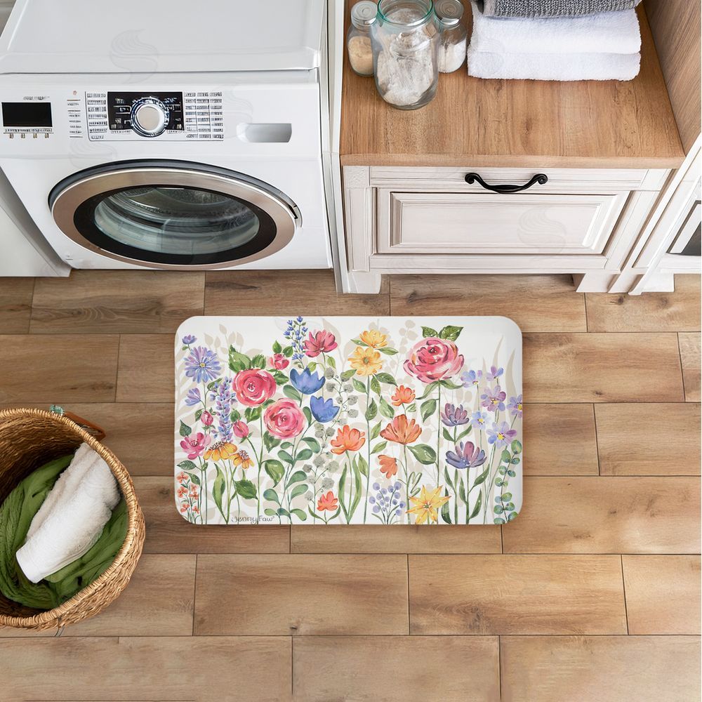 Jenny Faw | Springtime Wildflower Blossoms Anti-Fatigue Mat