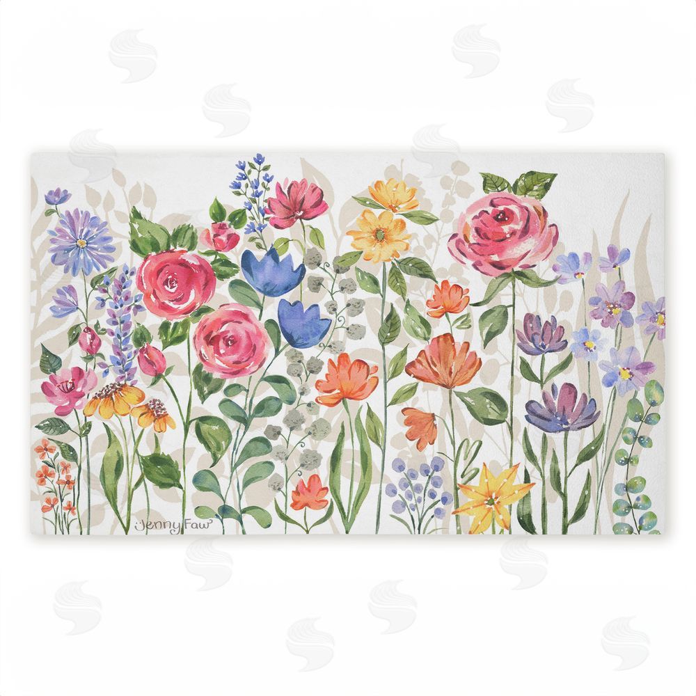 Jenny Faw | Springtime Wildflower Blossoms Non-Woven Door Mat