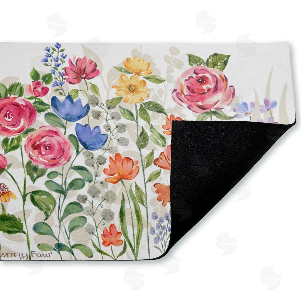 Jenny Faw | Springtime Wildflower Blossoms Non-Woven Door Mat