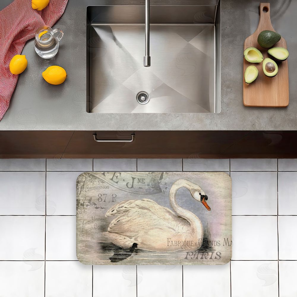 Suzanne Nicoll | French Swan Vintage Motif Anti-Fatigue Mat