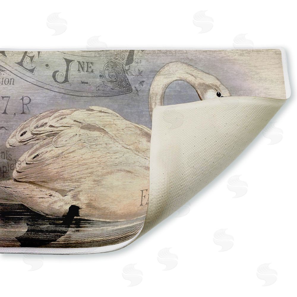 Suzanne Nicoll | French Swan Vintage Motif Plush Bath Mat