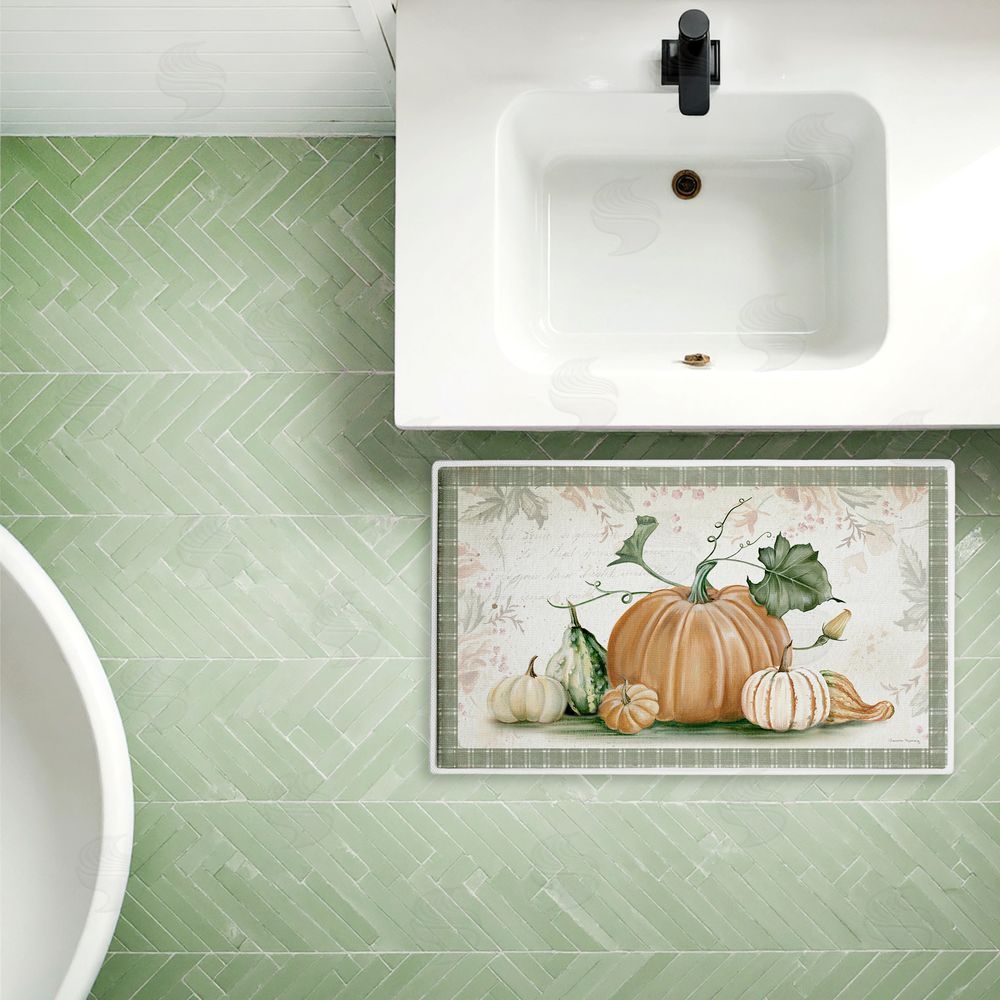 Danielle Murray | Harvest Gourds Motif Plush Bath Mat