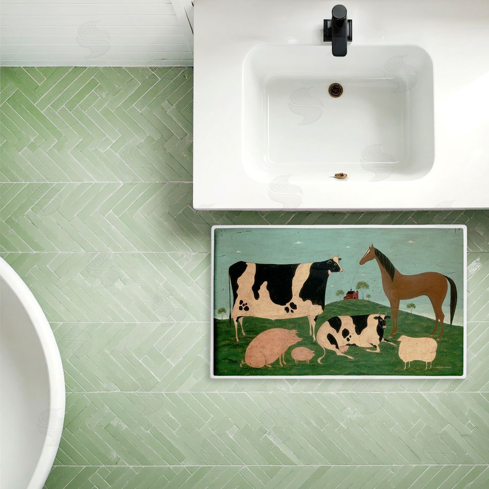 Warren Kimble | Friend Indeed Farm Animals Plush Bath Mat