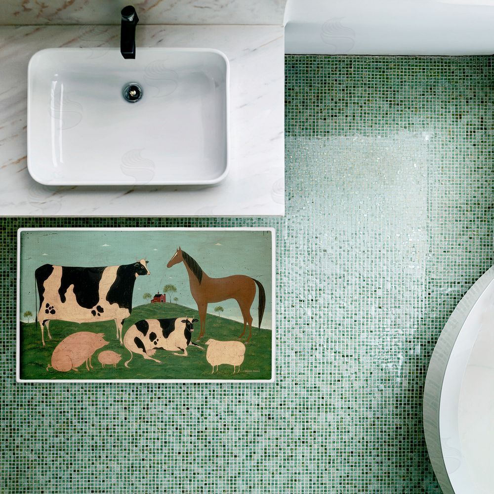 Warren Kimble | Friend Indeed Farm Animals Plush Bath Mat