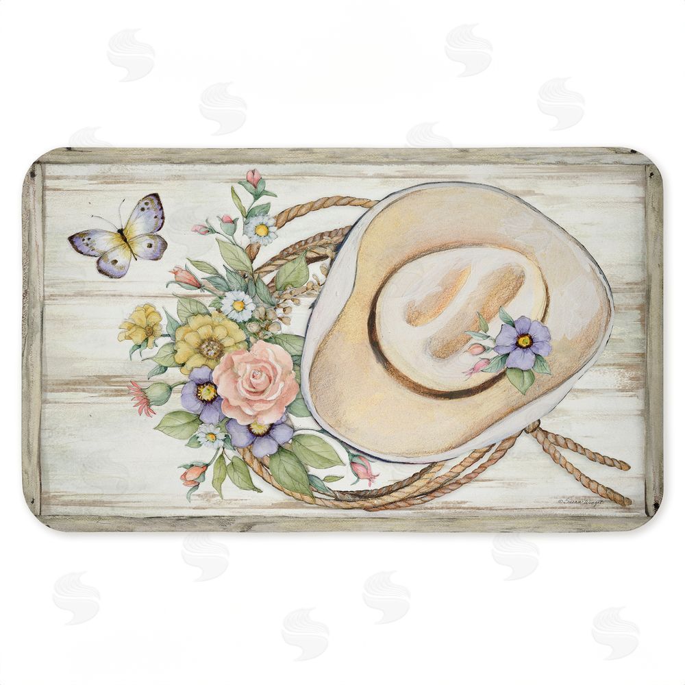 Susan Winget | Shabby Chic Floral Cowboy Hat Anti-Fatigue Mat