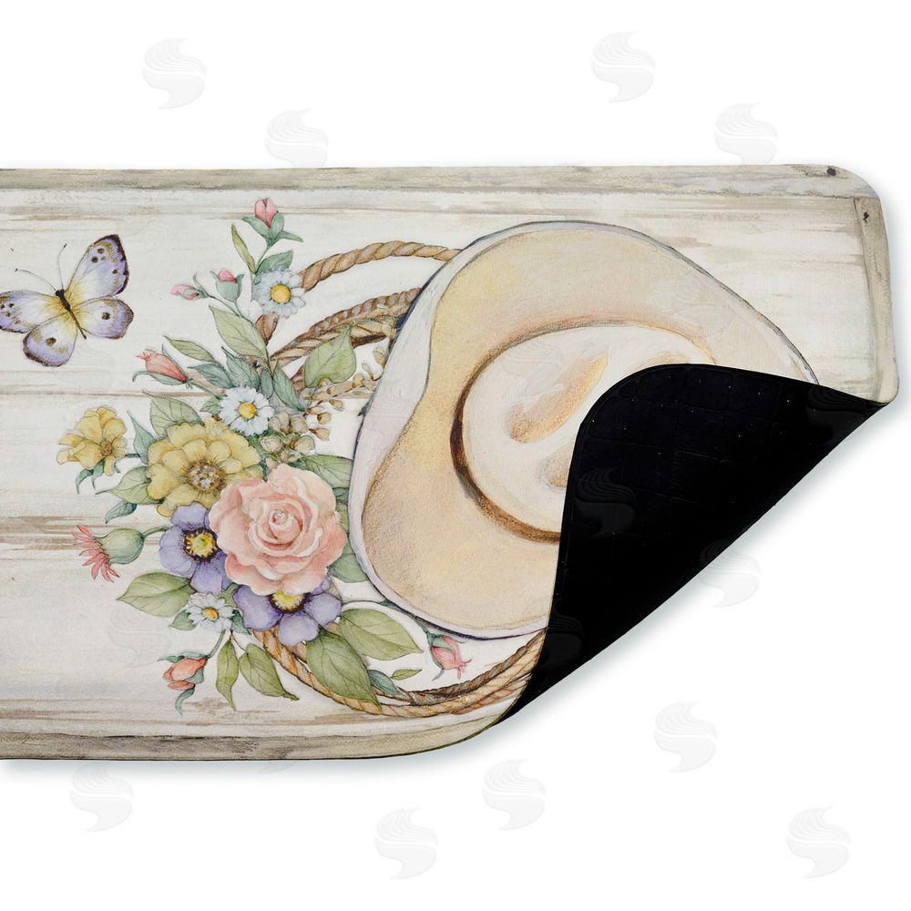 Susan Winget | Shabby Chic Floral Cowboy Hat Anti-Fatigue Mat