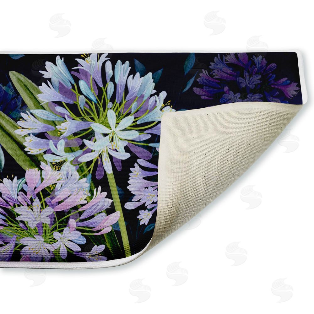 Nicole Tamarin | Midnight Garden Flowers Plush Bath Mat