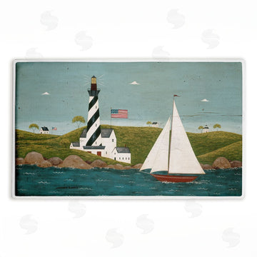 Warren Kimble | Coastal Breeze Lighthouse Harbor Plush Bath Mat