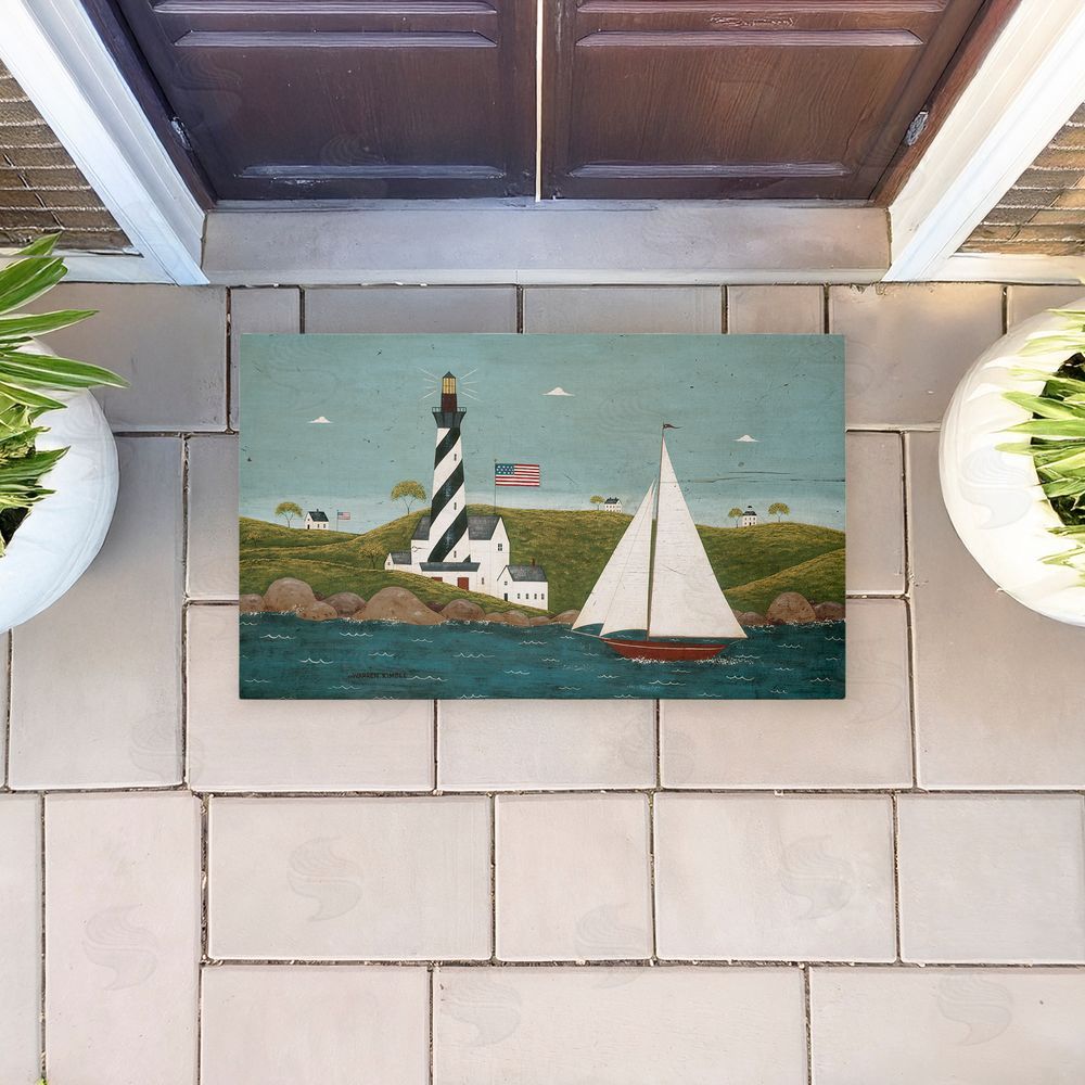 Warren Kimble | Coastal Breeze Lighthouse Harbor Non-Woven Door Mat