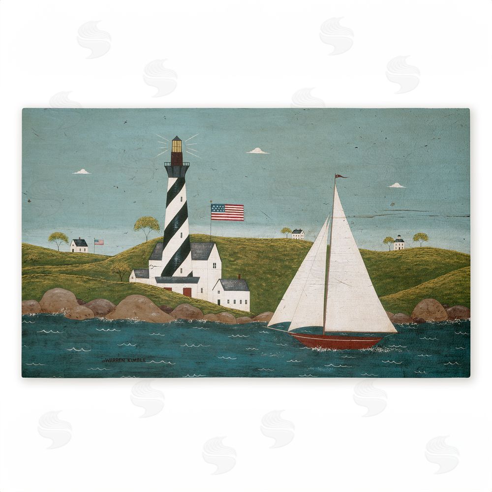 Warren Kimble | Coastal Breeze Lighthouse Harbor Non-Woven Door Mat
