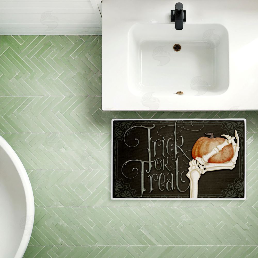 Nicole Tamarin | Trick Or Treat Skeleton Hand Plush Bath Mat