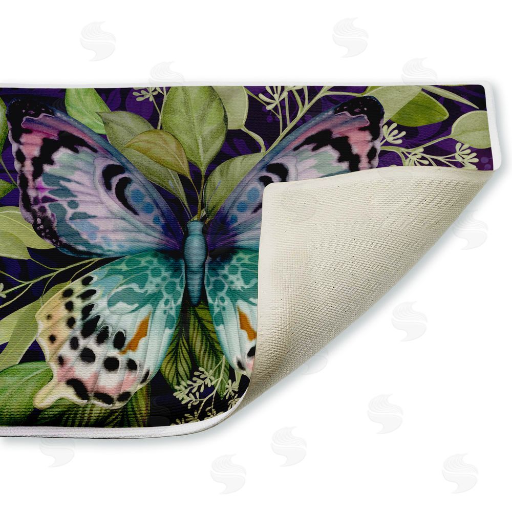 Nicole Tamarin | Midnight Butterfly Garden Plush Bath Mat