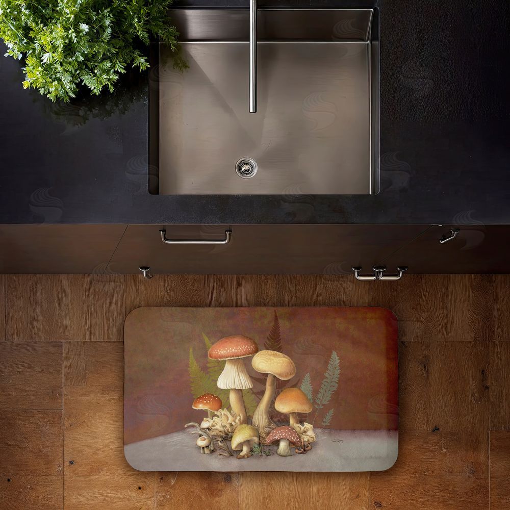 Tim Coffey | Mushrooms & Ferns on Brown Anti-Fatigue Mat