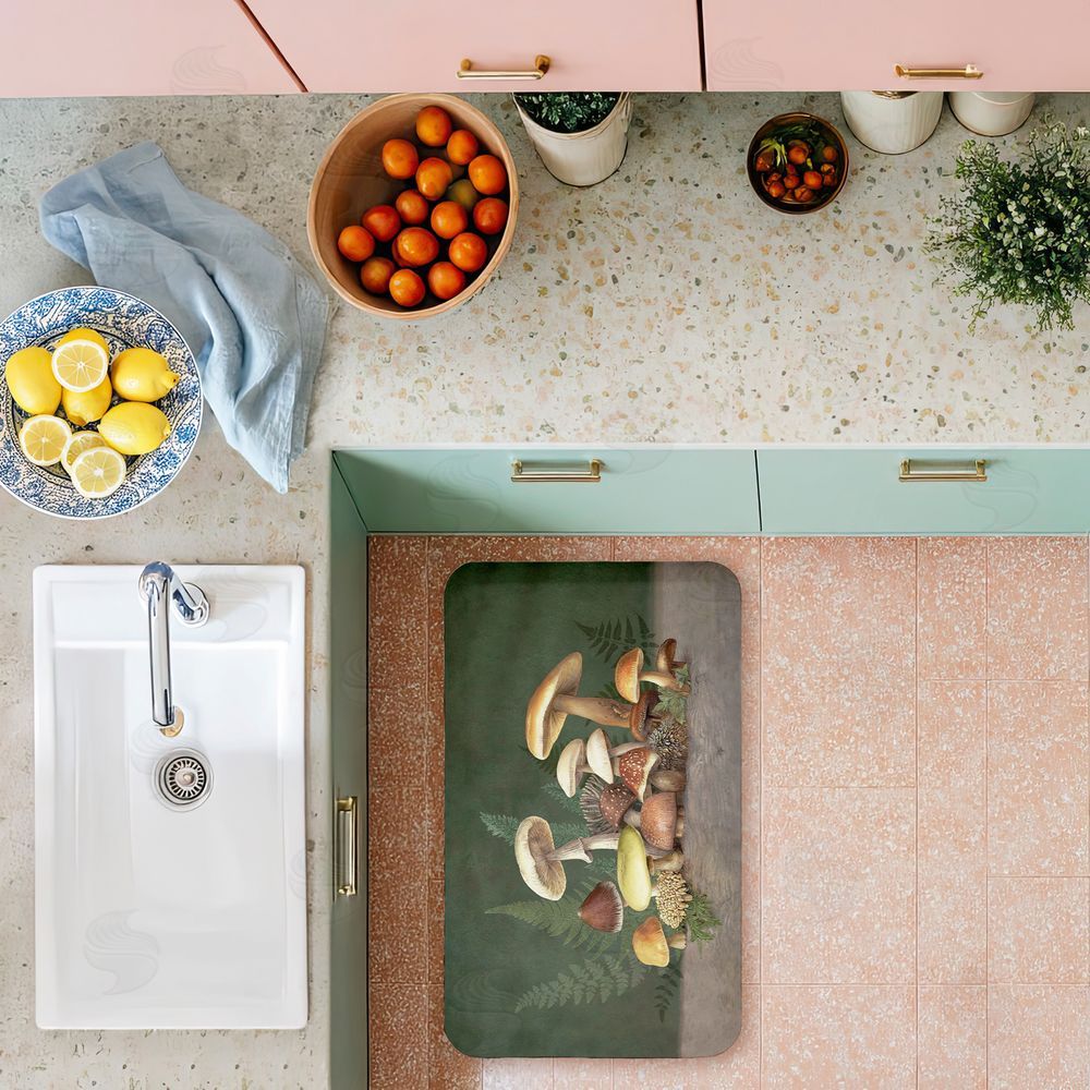 Tim Coffey | Mushrooms & Ferns on Green Anti-Fatigue Mat
