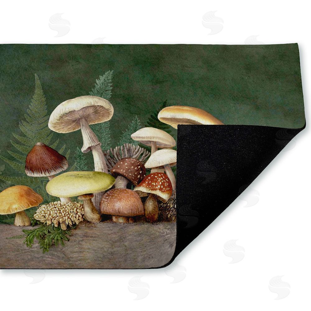 Tim Coffey | Mushrooms & Ferns on Green Non-Woven Door Mat