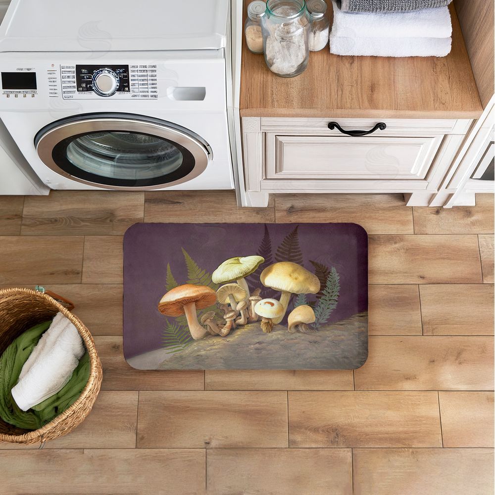 Tim Coffey | Mushrooms & Ferns on Purple Anti-Fatigue Mat
