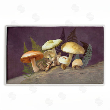 Tim Coffey | Mushrooms & Ferns on Purple Plush Bath Mat