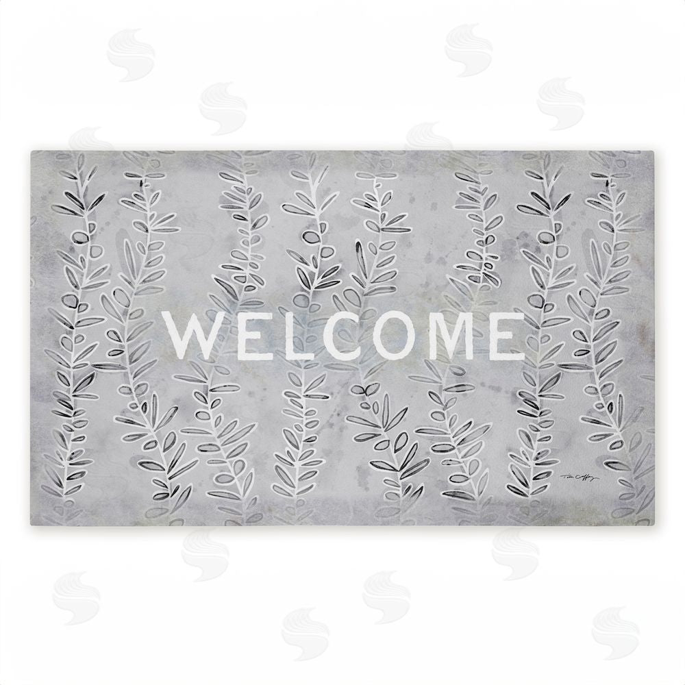 Tim Coffey | Welcome Ivy Vine Sprigs Non-Woven Door Mat