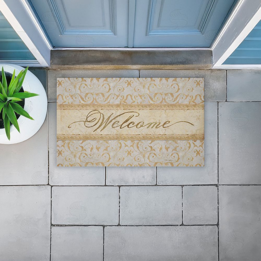 Tim Coffey | Vintage Damask Neutrals Entry Non-Woven Door Mat