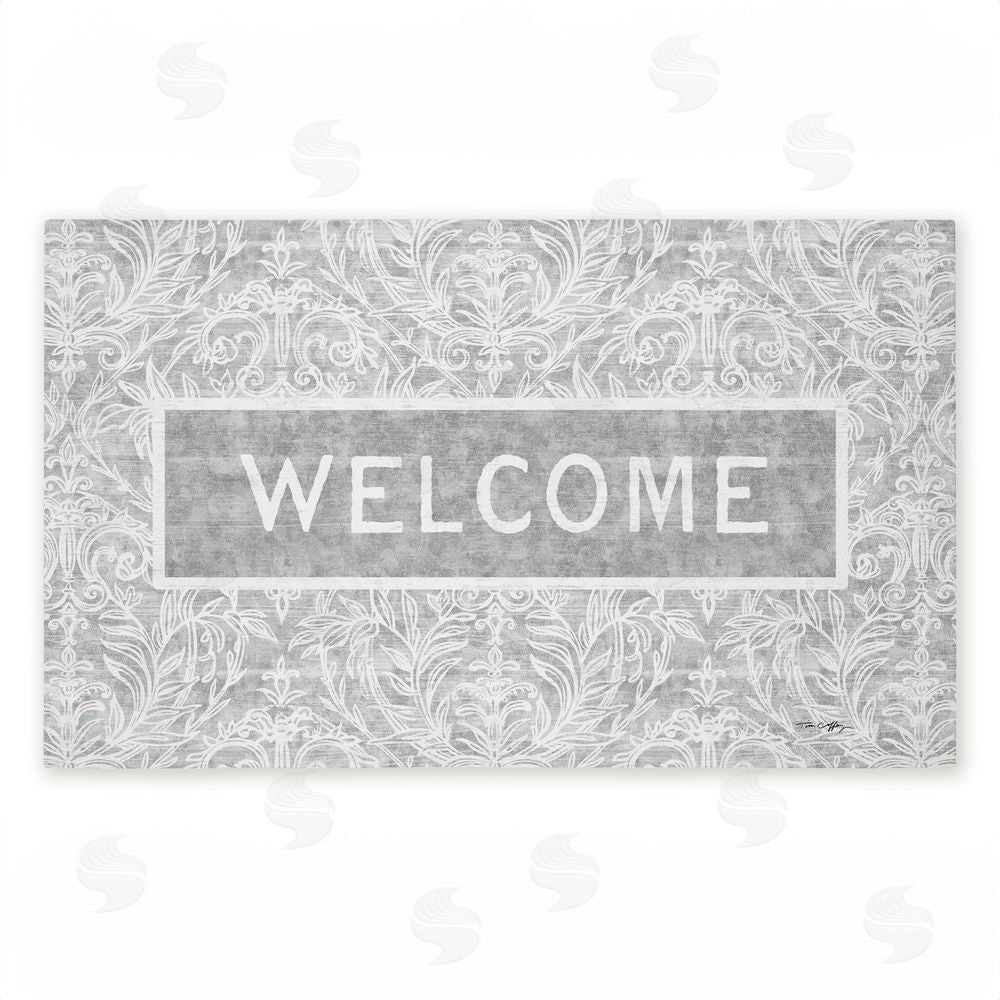 Tim Coffey | Distressed Damask Welcome Non-Woven Door Mat