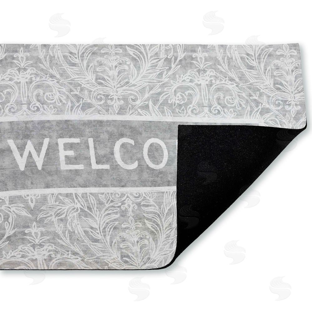 Tim Coffey | Distressed Damask Welcome Non-Woven Door Mat