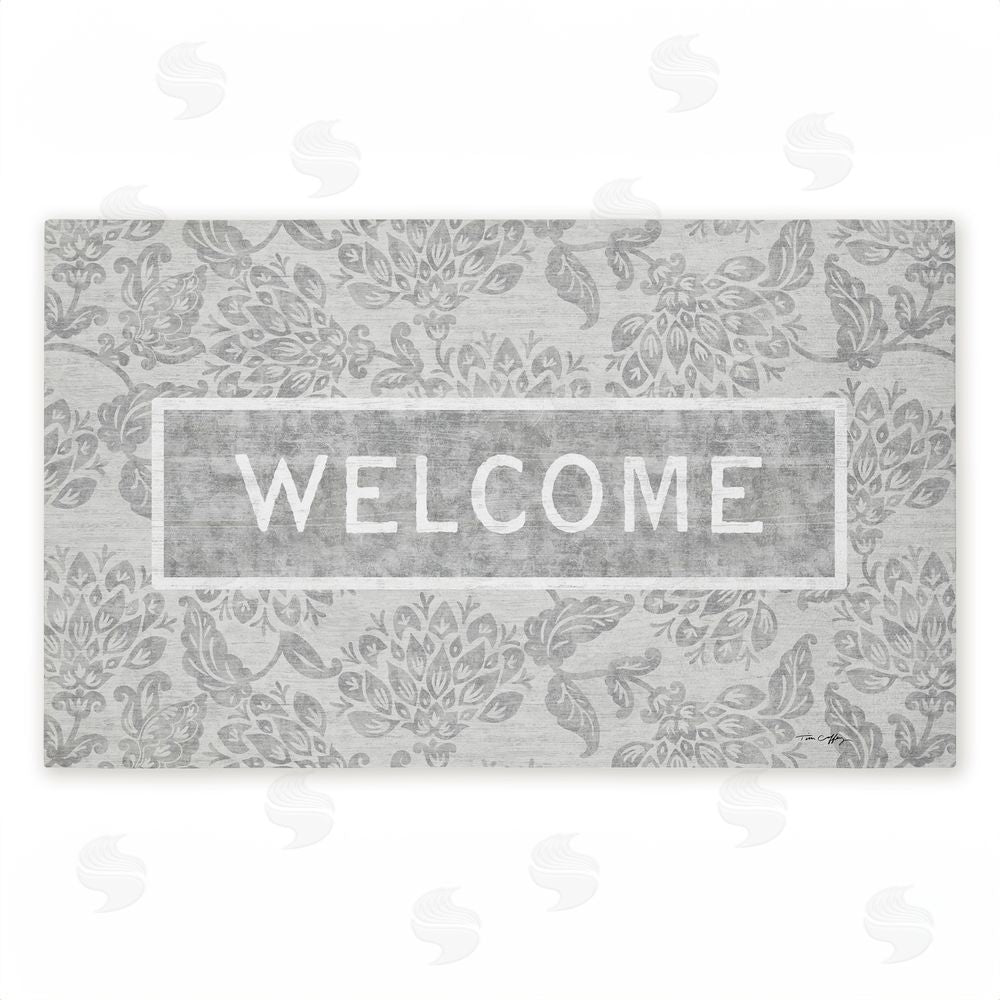 Tim Coffey | Distressed Ornate Florals Welcome Non-Woven Door Mat