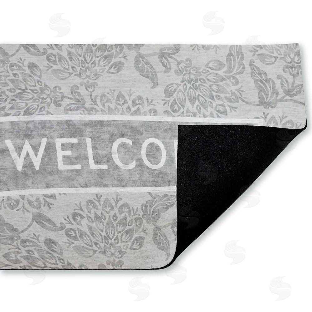 Tim Coffey | Distressed Ornate Florals Welcome Non-Woven Door Mat