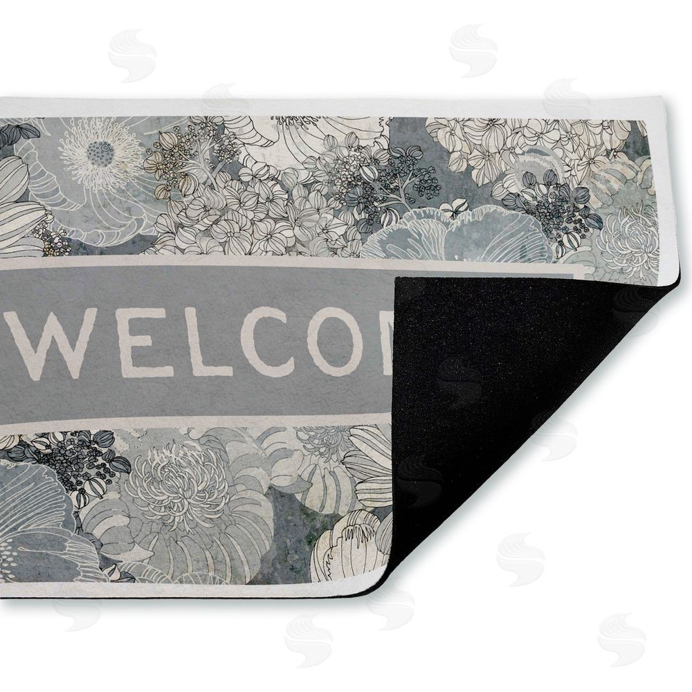 Tim Coffey | Monochrome Blooms Welcome Non-Woven Door Mat