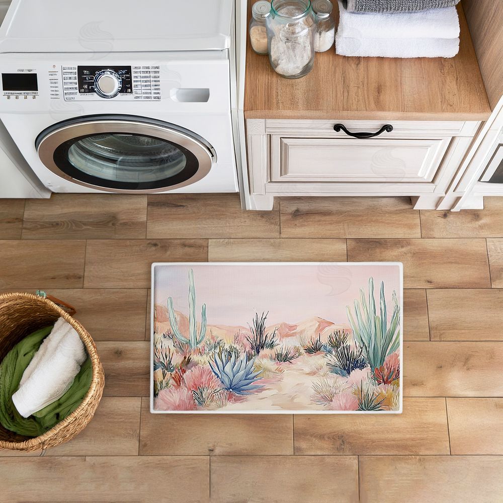 Ramona Murdock | Desert Wonderland Cacti Plush Bath Mat