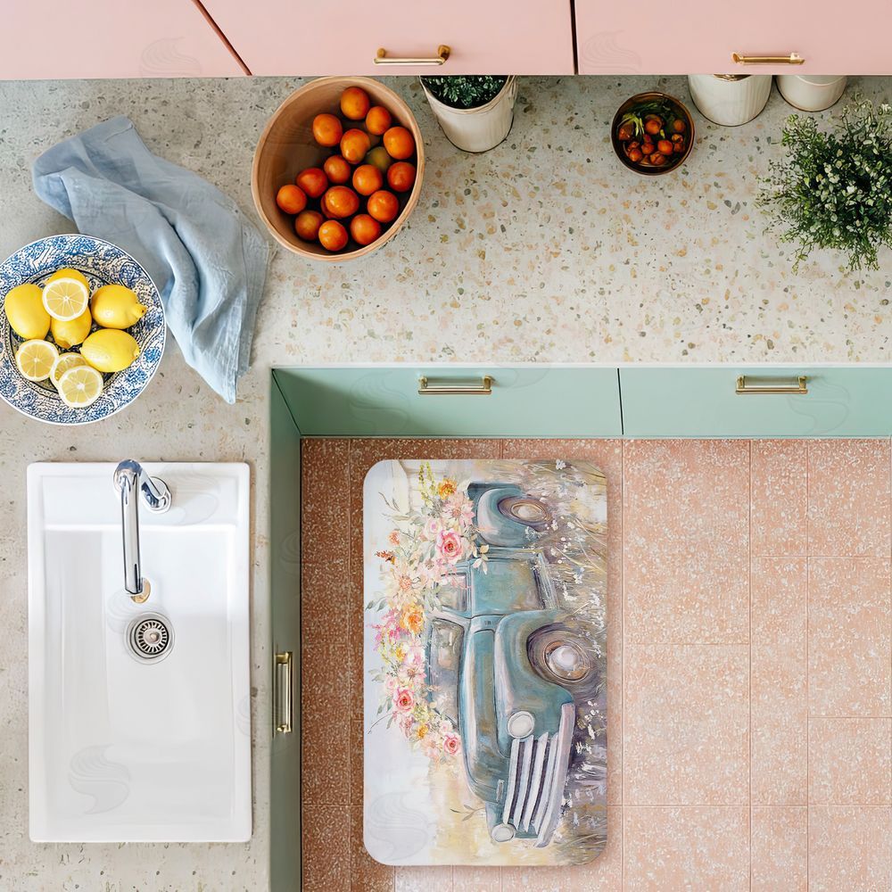 Nina Blue | Country Cargo Roses Anti-Fatigue Mat