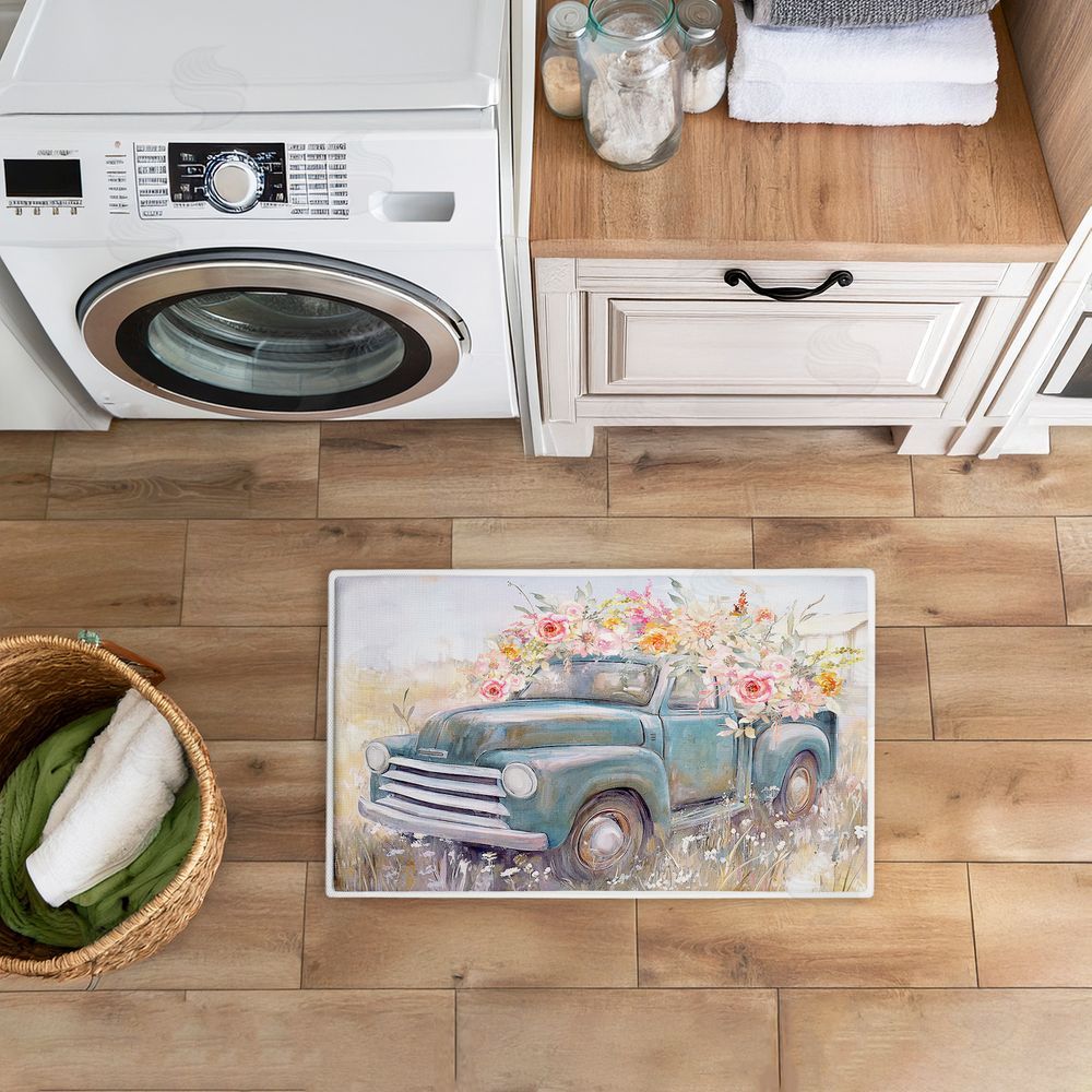 Nina Blue | Country Cargo Roses Plush Bath Mat