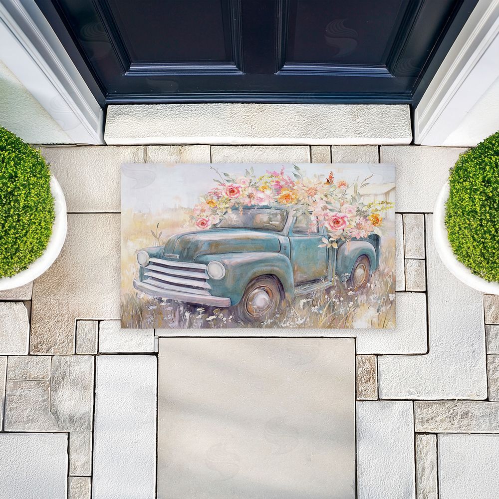 Nina Blue | Country Cargo Roses Non-Woven Door Mat