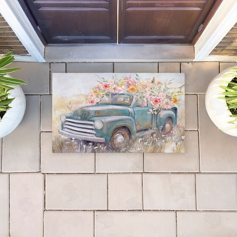 Nina Blue | Country Cargo Roses Non-Woven Door Mat