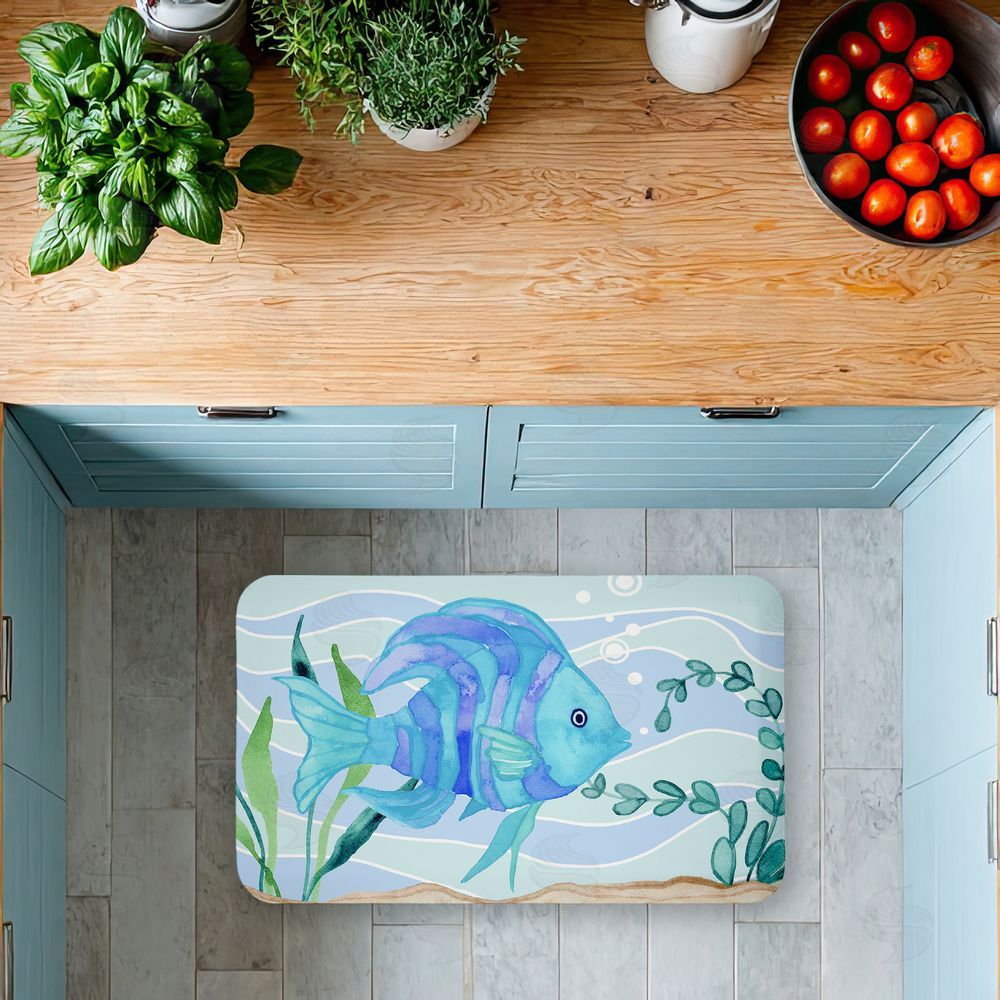 Audrey Jeanne Roberts | Fun Blue Fish Underwater Anti-Fatigue Mat