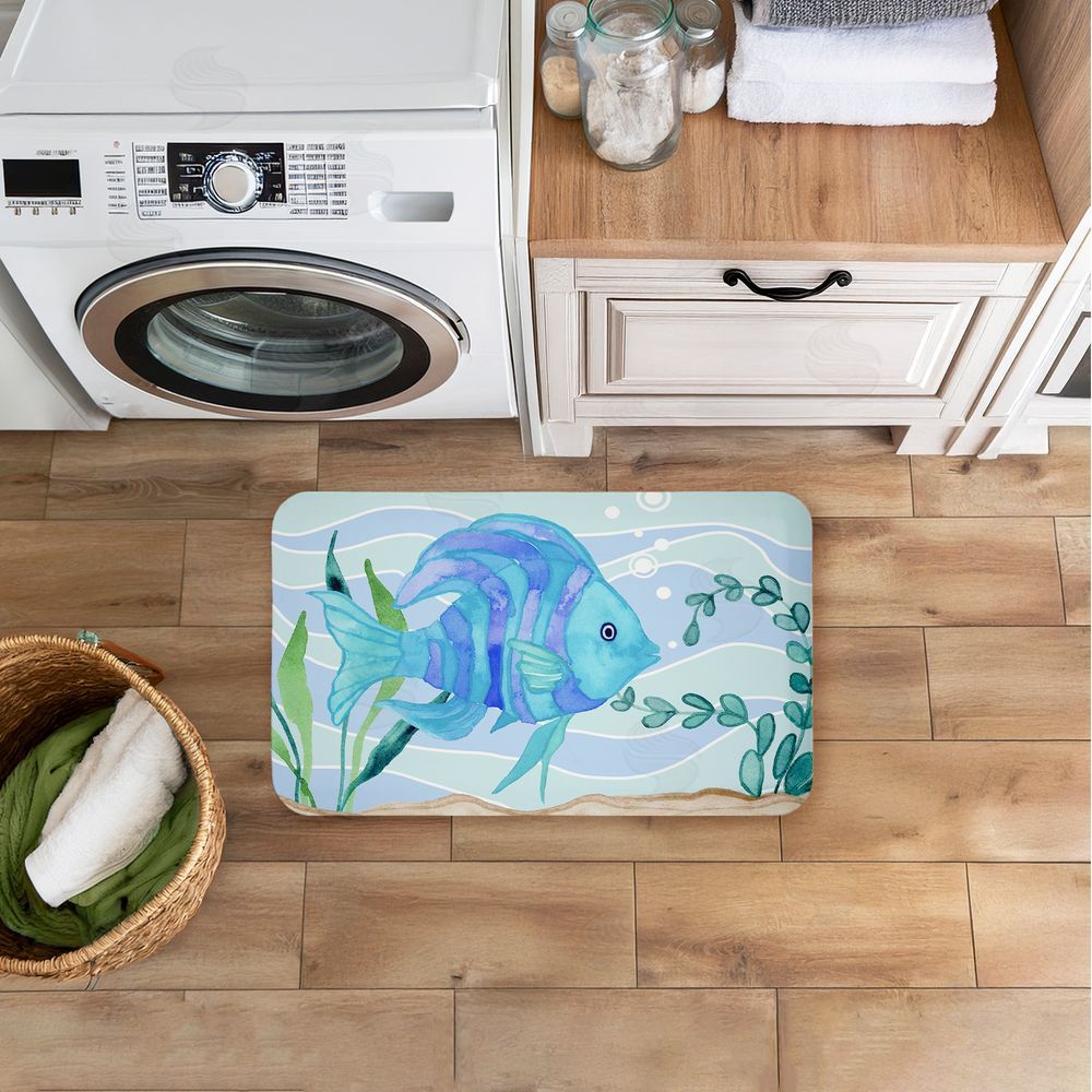 Audrey Jeanne Roberts | Fun Blue Fish Underwater Anti-Fatigue Mat