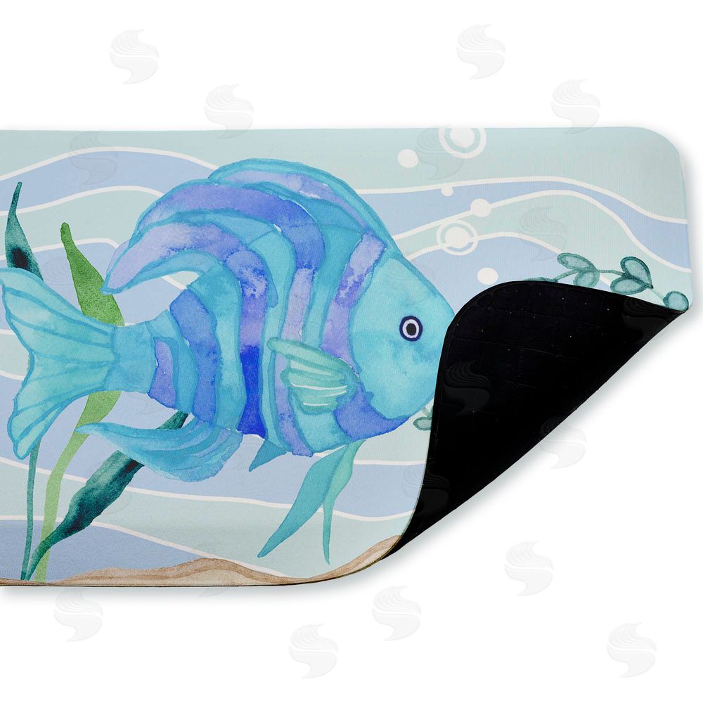 Audrey Jeanne Roberts | Fun Blue Fish Underwater Anti-Fatigue Mat