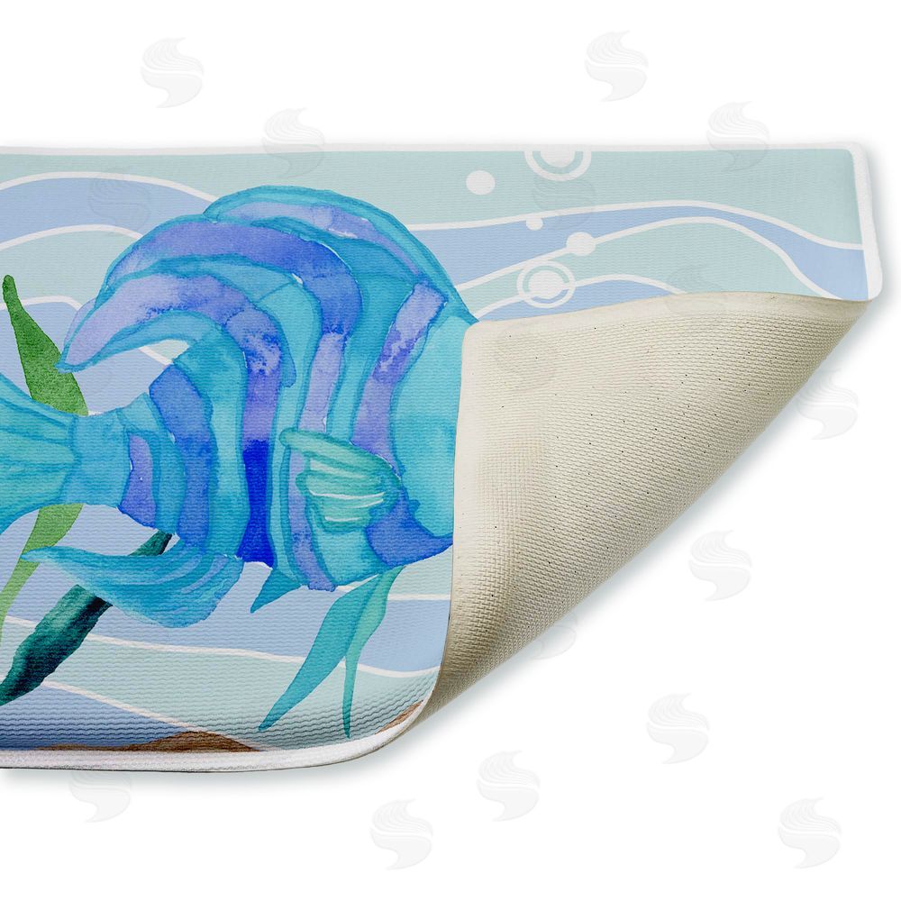 Audrey Jeanne Roberts | Fun Blue Fish Underwater Plush Bath Mat