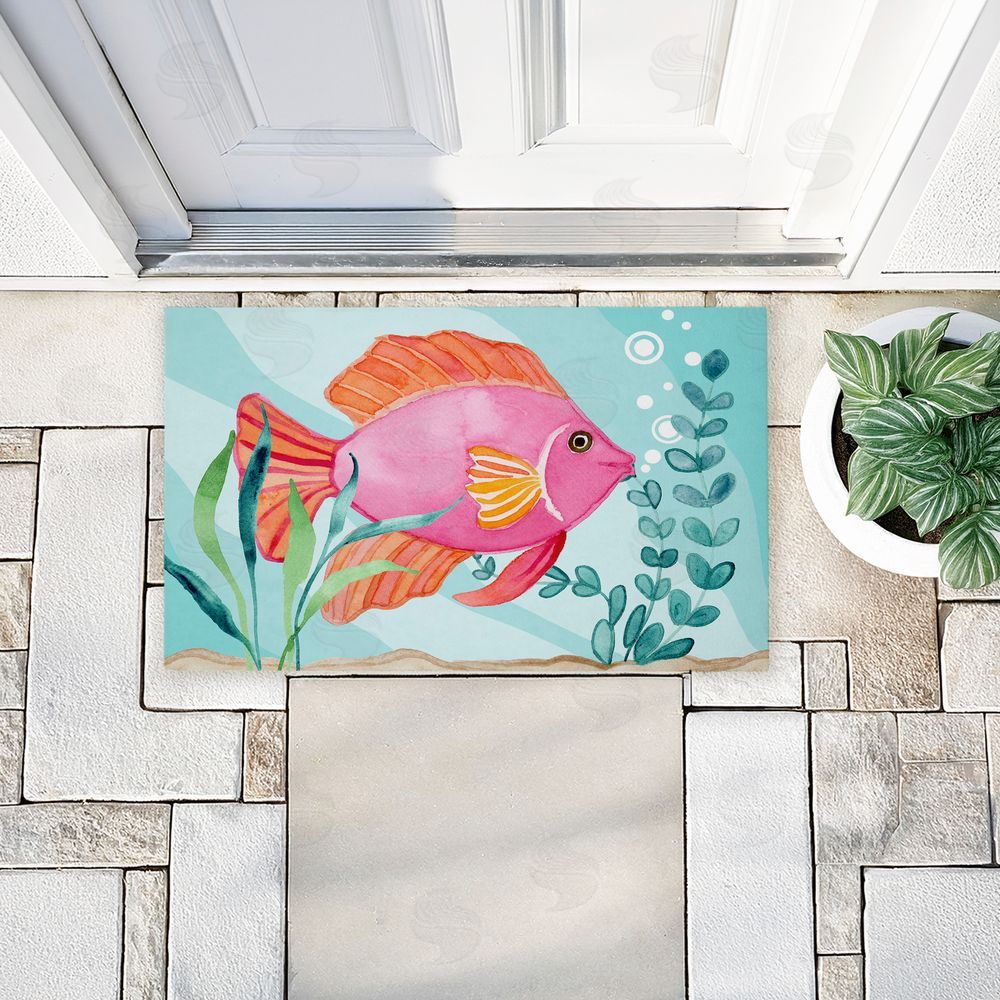 Audrey Jeanne Roberts | Fun Bright Fish Underwater Non-Woven Door Mat