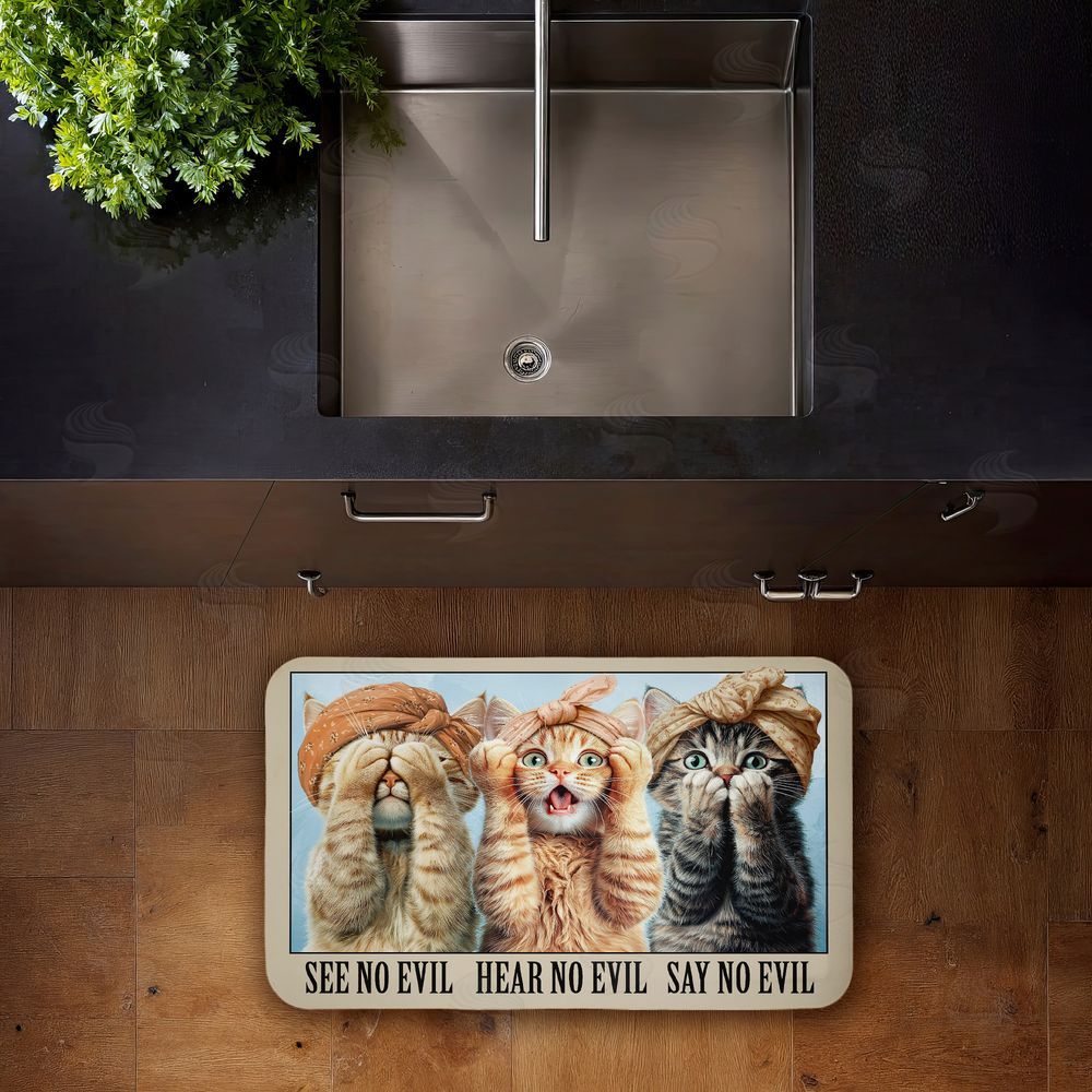 Jim Baldwin | No Evil Cats Trio Anti-Fatigue Mat
