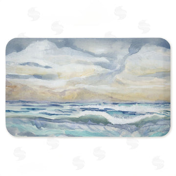 Audrey Jeanne Roberts | Tranquil Watercolor Waves Anti-Fatigue Mat