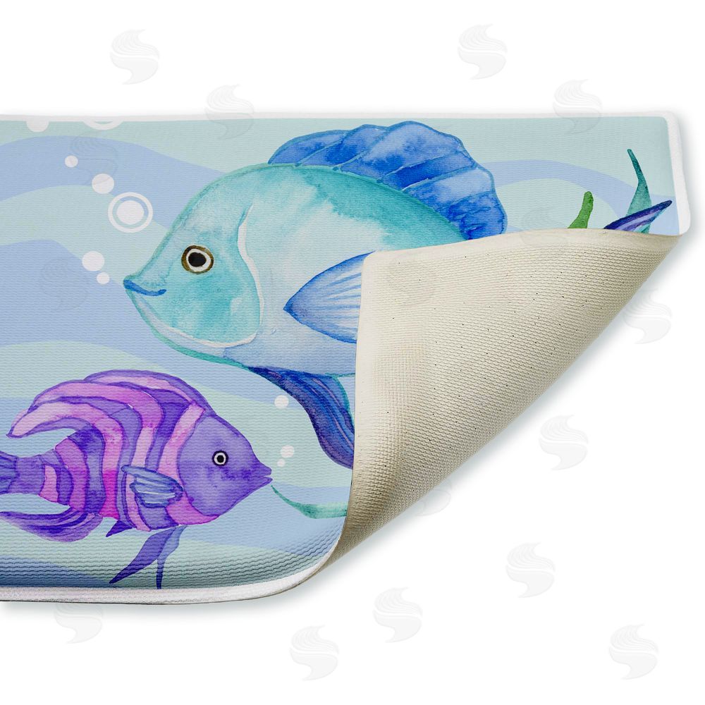 Audrey Jeanne Roberts | Fun Fish Blue & Purple Plush Bath Mat