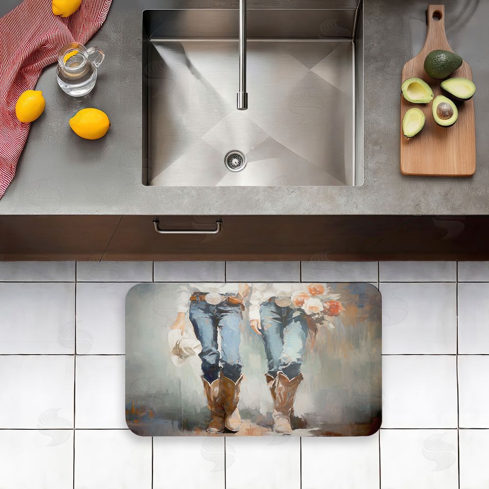 Ramona Murdock | I'll Be Me Floral Cowgirl Anti-Fatigue Mat